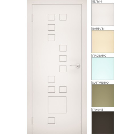 Межкомнатная дверь "ЭМАЛЬ" ПГ-16 (Цвет - Белый; Ваниль; Прованс; Капучино; Графит)