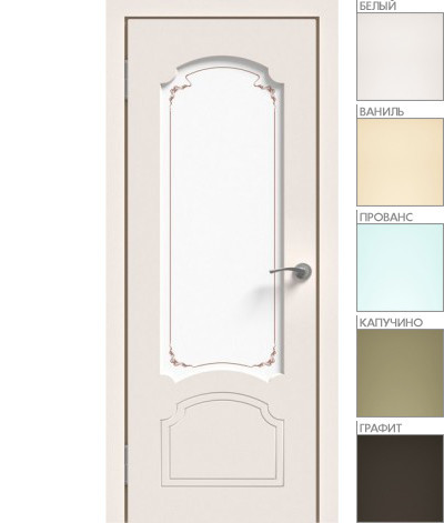 Межкомнатная дверь "ЭМАЛЬ" ПО-03 (Цвет - Белый; Ваниль; Прованс; Капучино; Графит)
