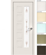 Межкомнатная дверь "ЭМАЛЬ" ПО-05 (Цвет - Белый; Ваниль; Прованс; Капучино; Графит)