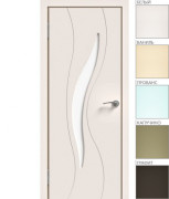 Межкомнатная дверь "ЭМАЛЬ" ПО-06 (Цвет - Белый; Ваниль; Прованс; Капучино; Графит)