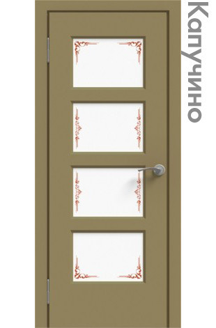 Межкомнатная дверь "ЭМАЛЬ" ПО-08 (Цвет - Белый; Ваниль; Прованс; Капучино; Графит)
