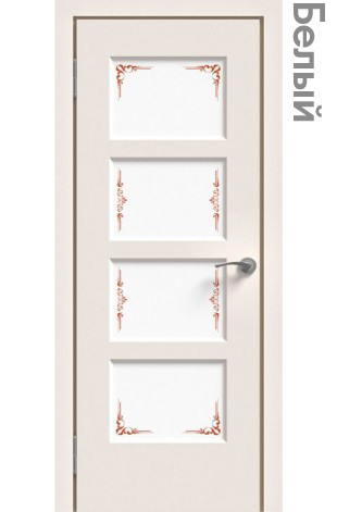 Межкомнатная дверь "ЭМАЛЬ" ПО-08 (Цвет - Белый; Ваниль; Прованс; Капучино; Графит)