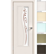 Межкомнатная дверь "ЭМАЛЬ" ПО-10 (Цвет - Белый; Ваниль; Прованс; Капучино; Графит)