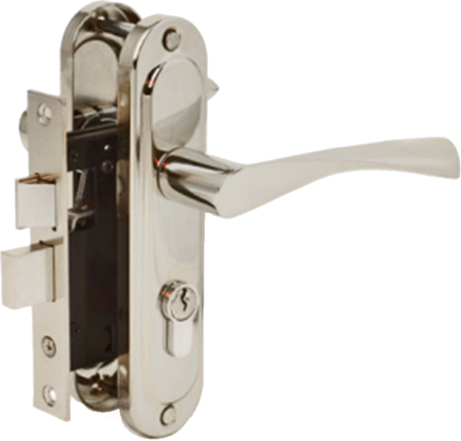 Avers 0823/60-C-NI (NI) Замок врезной (в сборе); ключ-ключ; хром, бронза