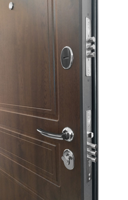 ПРОМЕТ "Марс 6 Классика" Дуб Тёмный Квартирный (2050х860 Правая) | Входная металлическая дверь