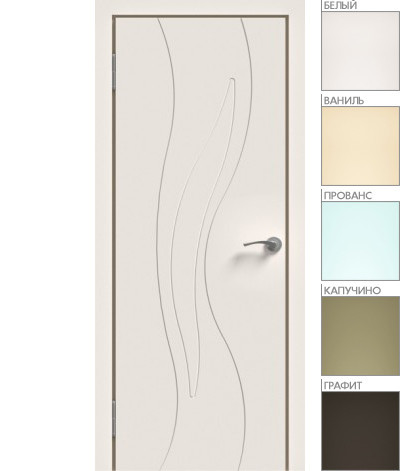 Межкомнатная дверь "ЭМАЛЬ" ПГ-06 (Цвет - Белый; Ваниль; Прованс; Капучино; Графит)