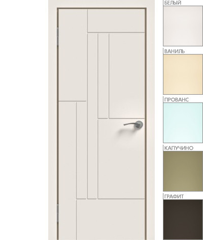 Межкомнатная дверь "ЭМАЛЬ" ПГ-09 (Цвет - Белый; Ваниль; Прованс; Капучино; Графит)